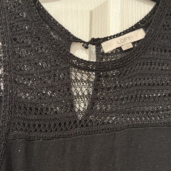 LOFT Black Crochet Detail Tank Top - Picture 2 of 4